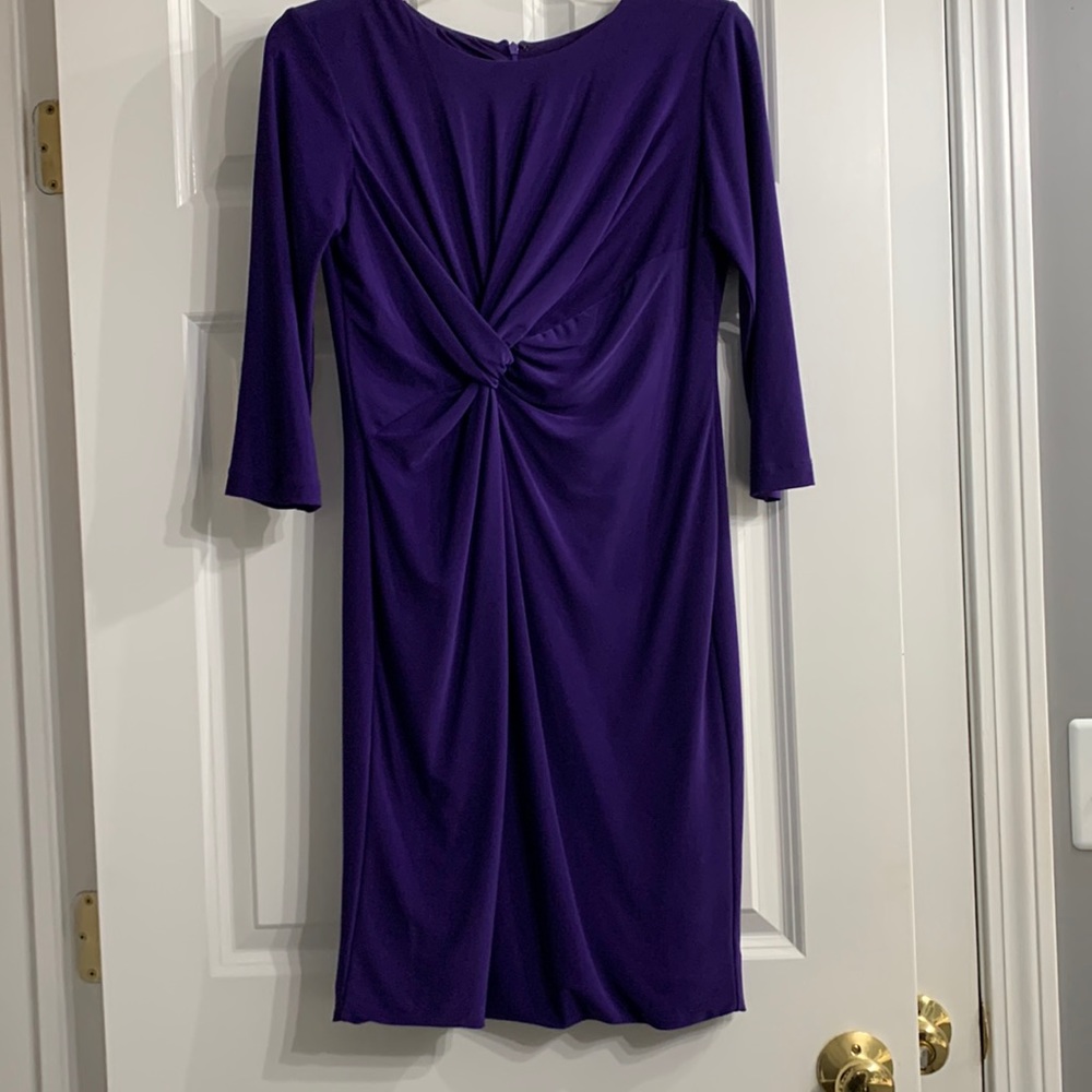 Taylor dark purple poly/spandex dress, size 6